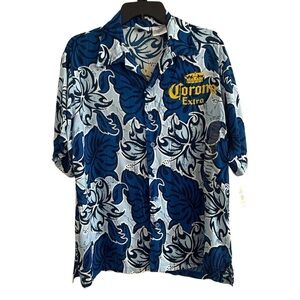 NWT Corona Men’s Short Sleeve Hawaiian Tropical Beach Button Down Shirt